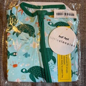 Little Sleepies Green Turtle shorty